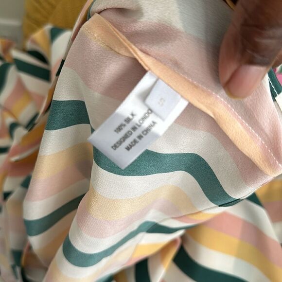 Asceno Silk Striped Off Shoulder Maxidress S - Picture 9 of 9